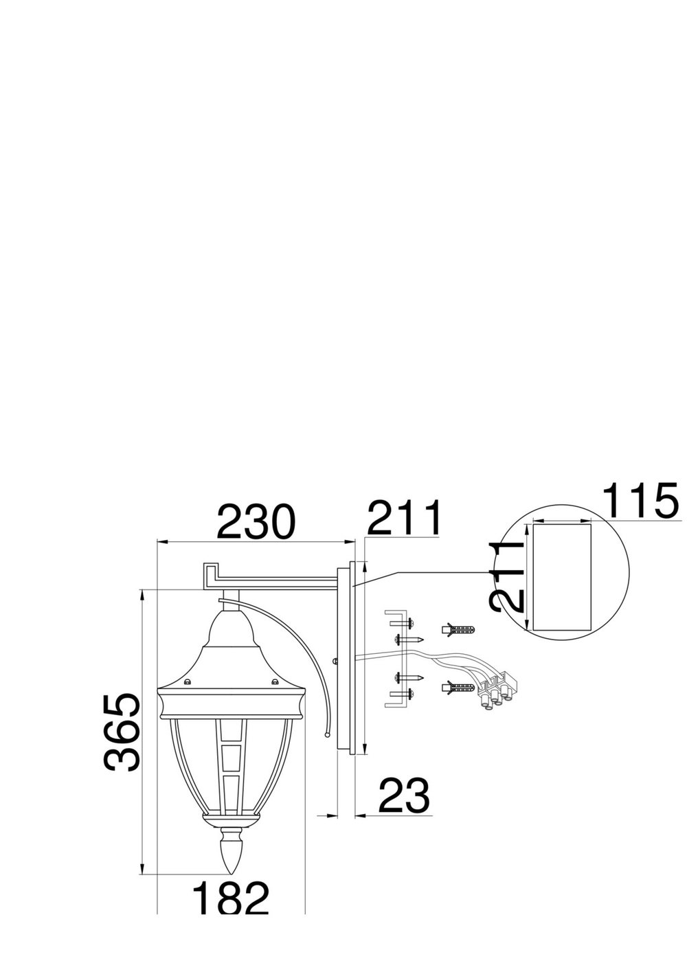 Уличный настенный светильник Outdoor O027WL-01B