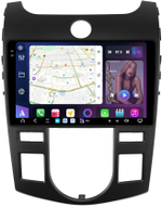 Магнитола для KIA Cerato 2 2008-2013 (климат, рамка черная) - FarCar XXL9-7093CLB монитор 9.5" 2K QLED на Android 14, TS20, 8+256Гб, CarPlay, 4G SIM-слот