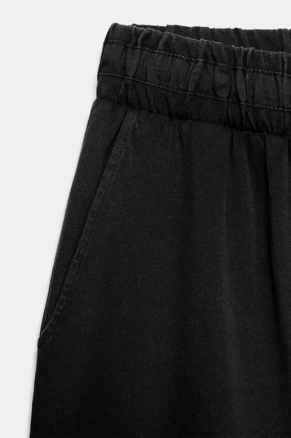 ZARA БРЮКИ WIDE-LEG ИЗ ПЛОТНОГО ХЛОПКА, ЧЕРНЫЙ