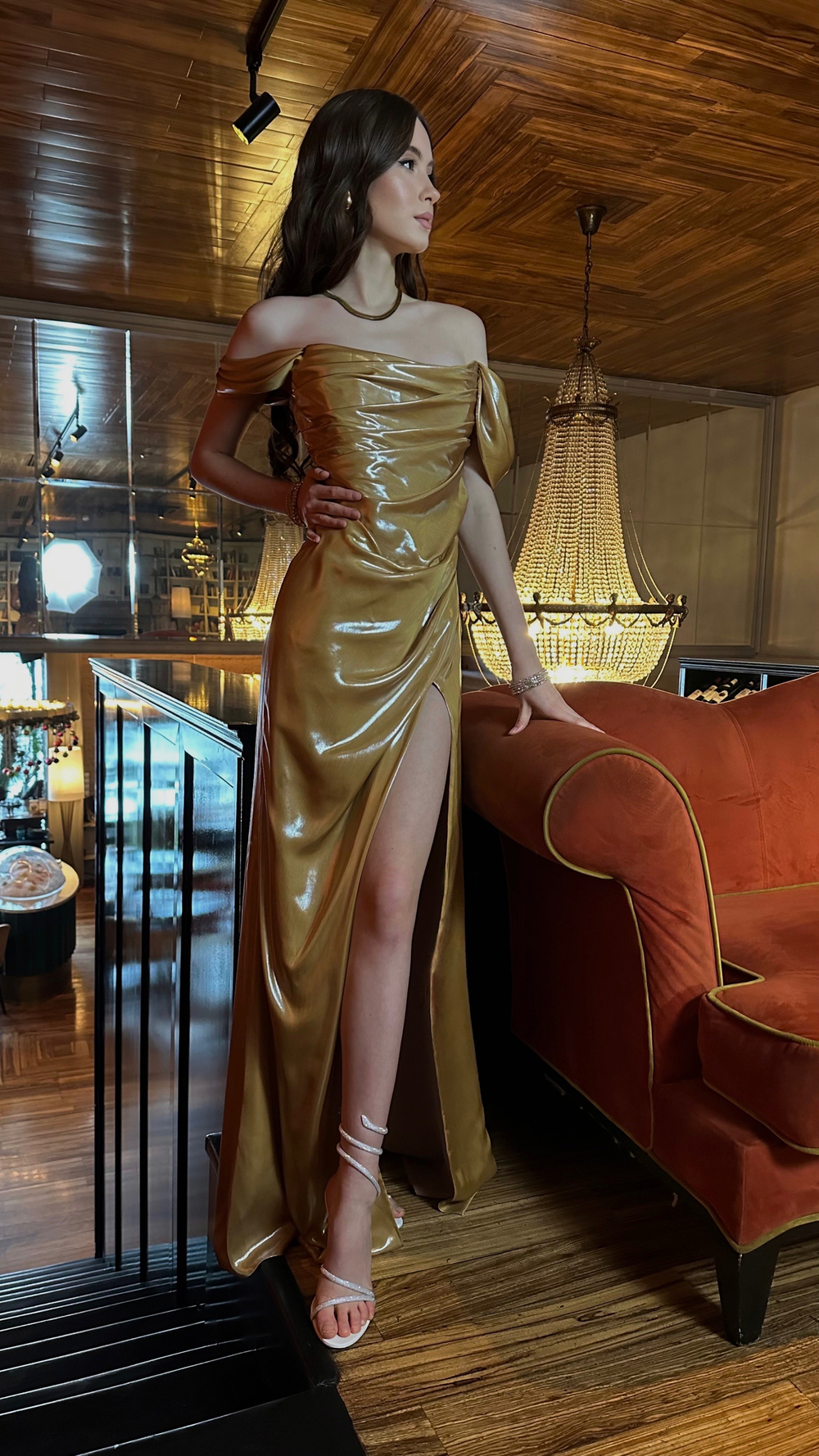 Платье золото