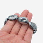 Хрустальный жемчуг в форме вытянутой монетки, темно-серый, 24*17мм