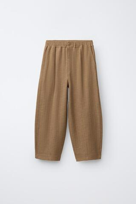 ZARA БРЮКИ ИЗ РЕЛЬЕФНОЙ ТКАНИ, КАРАМЕЛЬНЫЙ