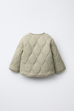 ZARA СТЕГАНАЯ КУРТКА WATER REPELLENT, СВЕТЛЫЙ ХАКИ