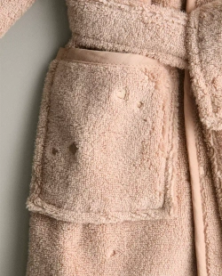 ZARA HOME ДЕТСКИЙ ХАЛАТ СО ЗВЕЗДАМИ И СЕРДЕЧКАМИ, РОЗОВЫЙ