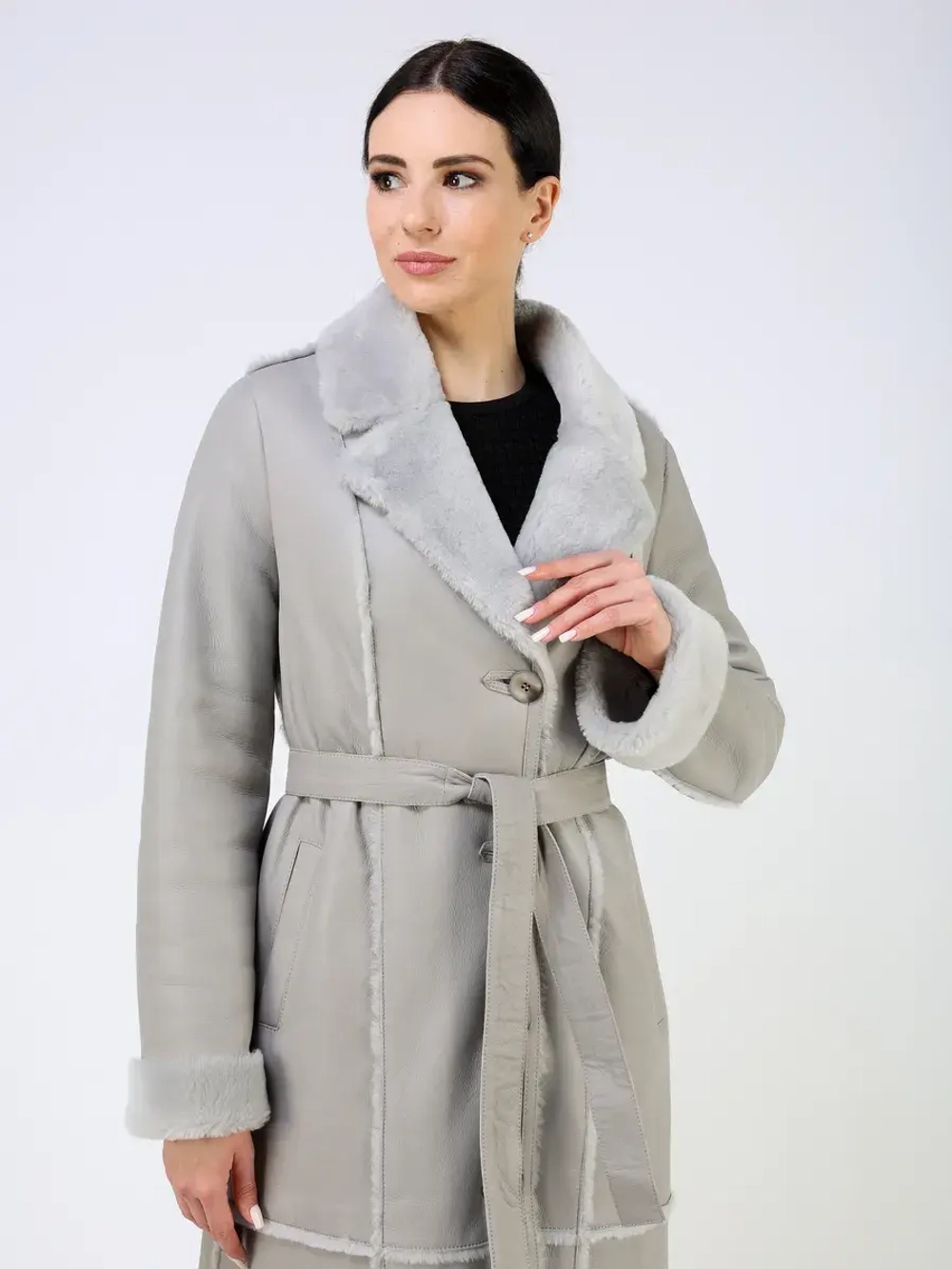 Дубленка зимняя натуральная длинная