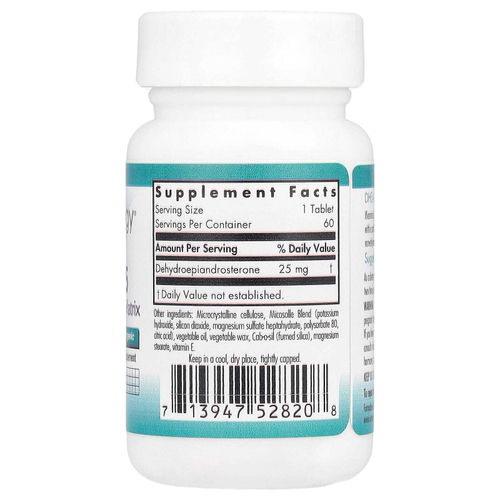 Nutricology, DHEA 25, 60 делимых таблеток