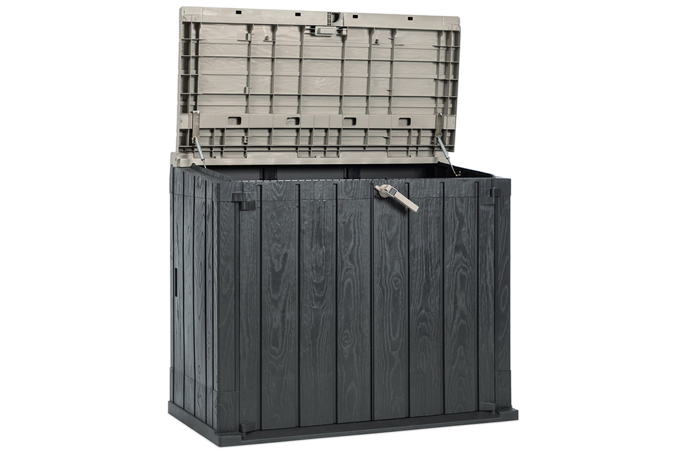 Ящик пластиковый TOOMAX Wood Style 842л АНТРАЦИТ/ТЁПЛО-СЕРЫЙ