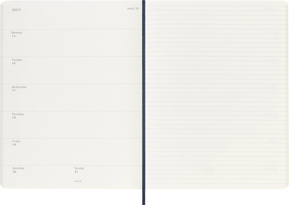 Еженедельник на 2025 год Moleskine Classic Soft WKNT XL (DSB2012WN4) 19х25см мягкая обложка синий сапфир