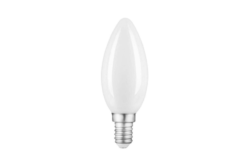 Лампа Gauss Filament, свеча, 9W, 590lm, 3000К, Е14, milky, LED, 1/10/50 103201109