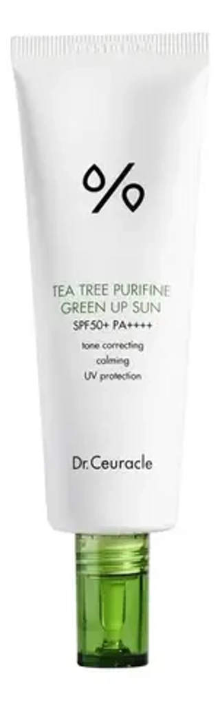 Dr Ceuracle Солнцезащитный крем с чайным деревом, маскирующий покраснения Tea Tree Purifine Green Up Sun, 50 мл