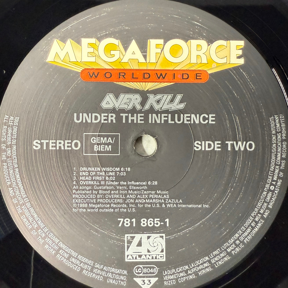 Overkill ‎– Under The Influence (Германия 1988г.)
