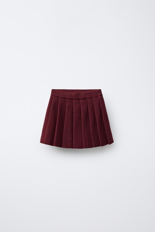 ZARA ЮБКА В СКЛАДКУ, БУРГУНДИ