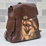 Рюкзак женский "Шпиц", натуральная кожа, ручная работа