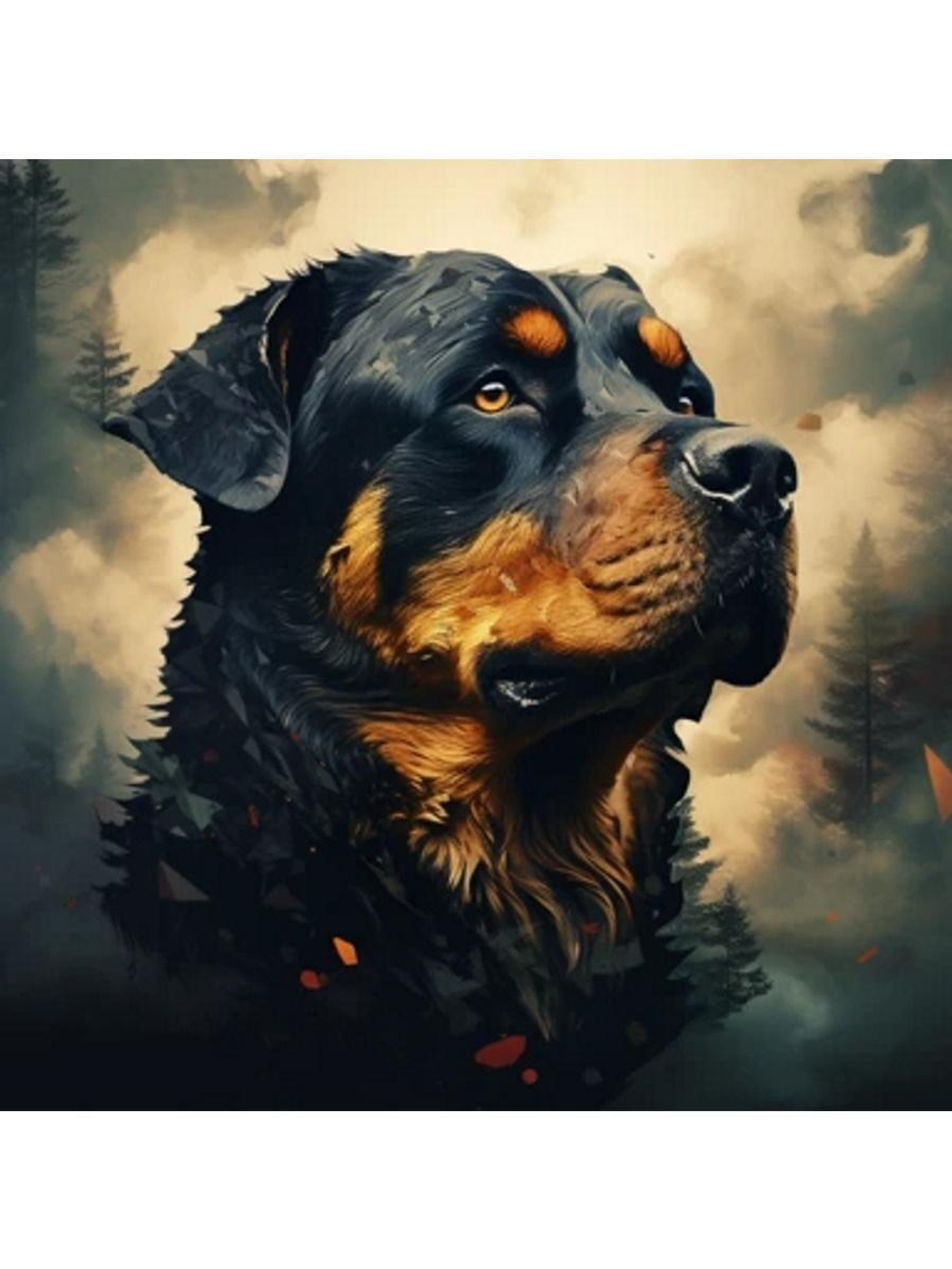 Картина по номерам 30х30см. "Собаки. Умный взгляд пса" 20цв. коробка (арт. Х-6348)