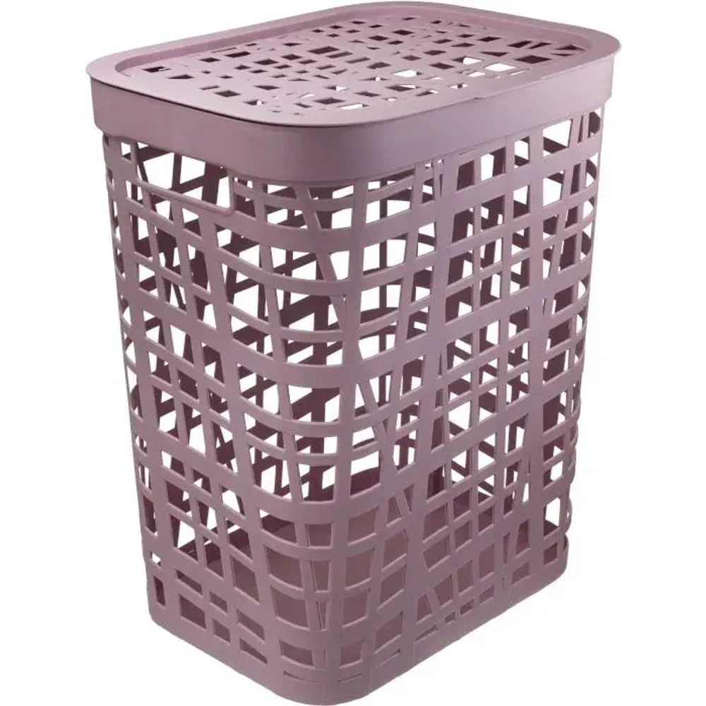 Корзина для белья ХАОС 55л лавандовый (комплект 5 шт)