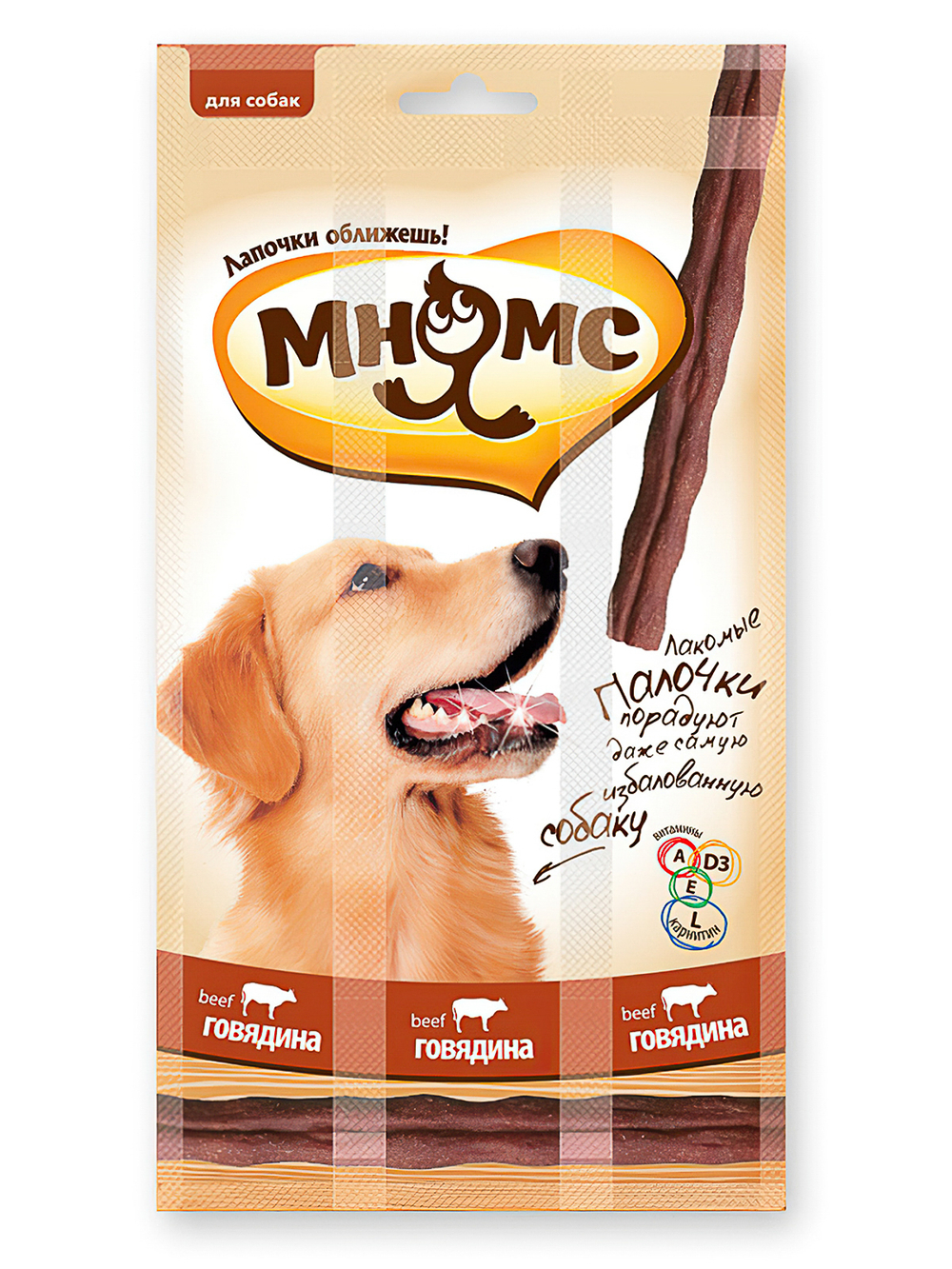 Лакомство Мнямс лакомые палочки с говядиной для собак 45 г