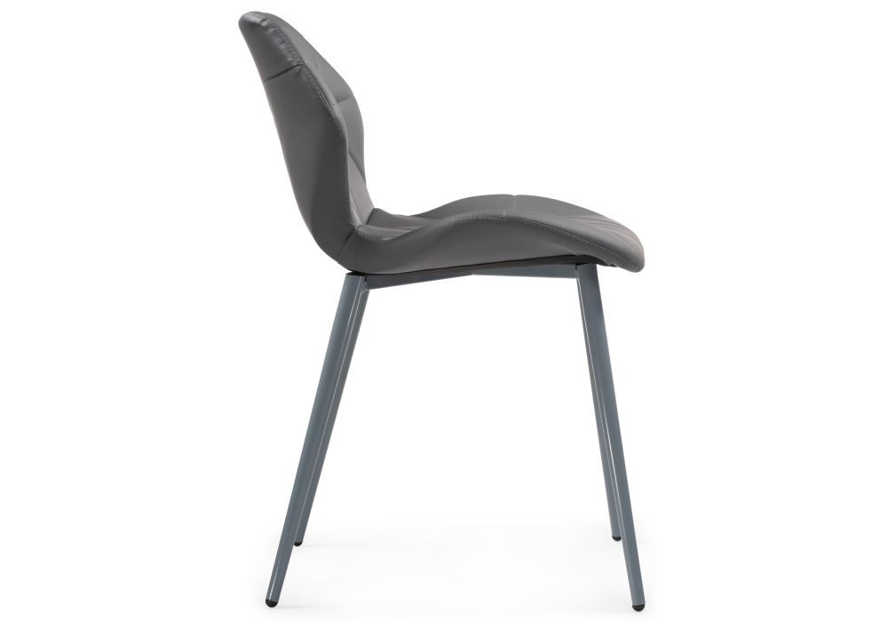 Стул на металлокаркасе Вальд экокожа серый / серый глянец