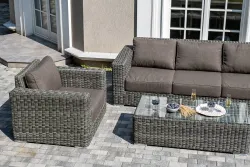 "Боно" лаунж-зона из искусственного ротанга, цвет графит