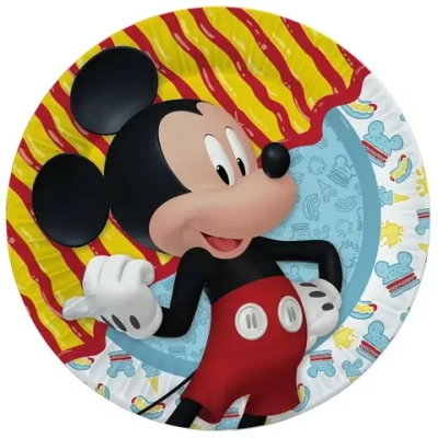 Набор бумажных тарелок 6шт 18см «Mickey Mouse» 3D