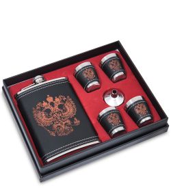 GT-106 Подарочный набор фляжка со стопками «Герб» 280 мл