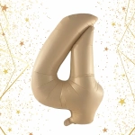 Шар фольгированный 32'/81см «Цифра «4» (шампань)