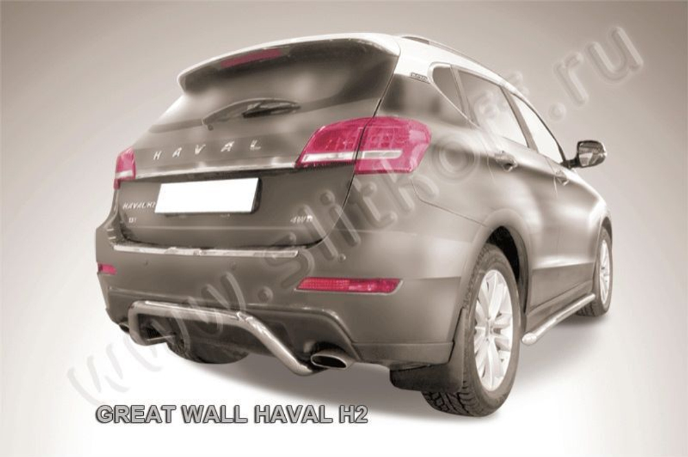 Защита заднего бампера (нержавейка) Haval H2 (2014-2023) d57 скоба