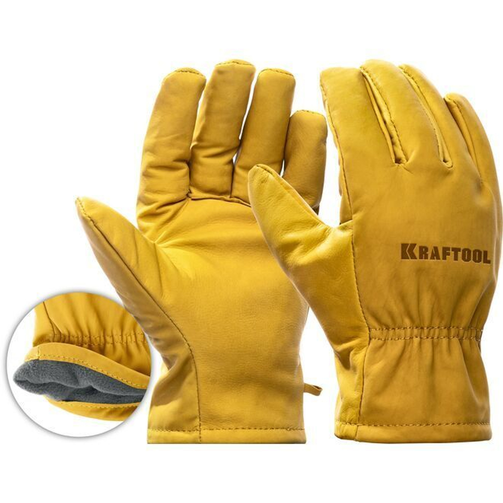 Кожаные перчатки защитные строительные KRAFTOOL EXTREM XL