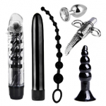Набор секс игрушек черного цвета 6 предметов ROSYLAND (Цвет: черный)