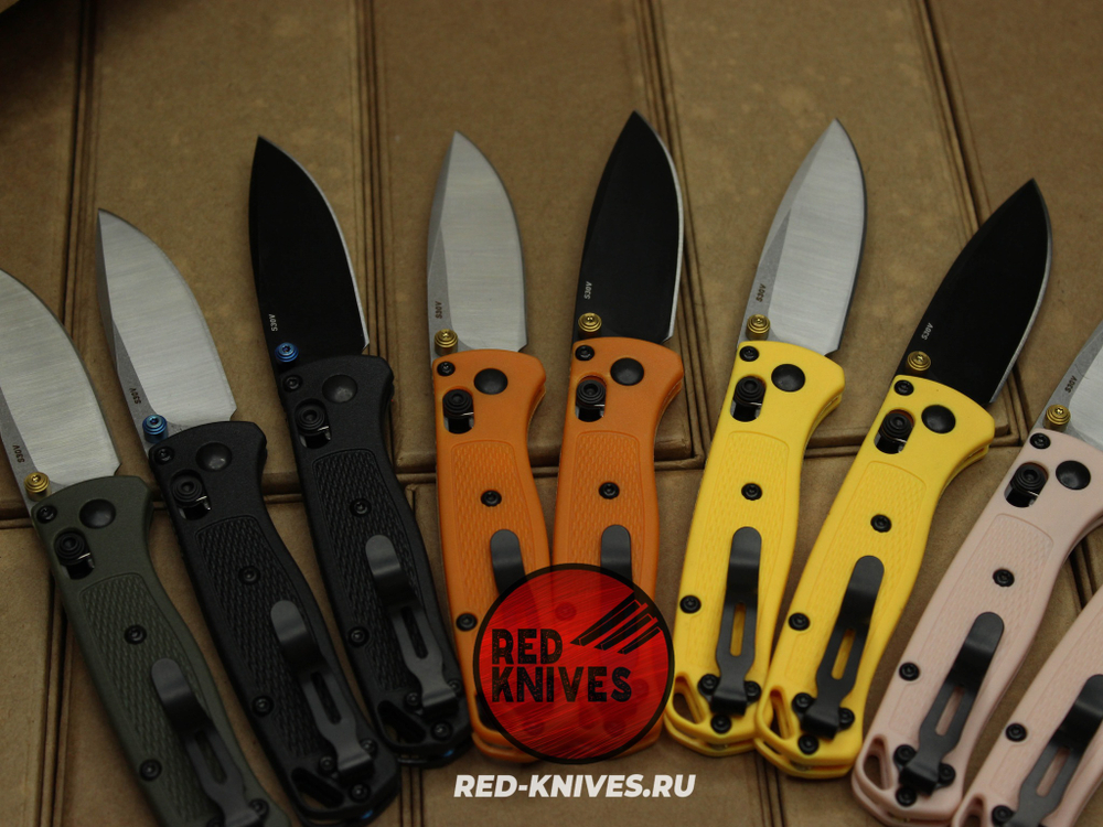 Нож Benchmade 533 Bugout Mini - желтый нейлон, клинок сатин RK/Н21
