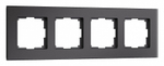 Рамка на 4 поста Werkel Senso (черный, стекло soft-touch) W0043108