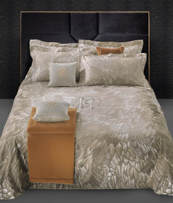 Постельное белье 2 спальное евро Roberto Cavalli Plumage Avorio светло-бежевое