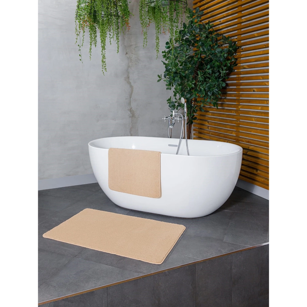 Комплект ковриков для ванной и туалета My Crystal 60*100 и 50*60 Классик,бежевый