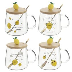 GAEM Кружка с крышкой и ложкой, 500 мл, L12,5 W9 H12,5 см, 4в.