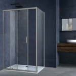 Душевой уголок Vincea Alpha VSR-3AL8011CLGM 110x80 стекло прозрачное/профиль вороненая сталь