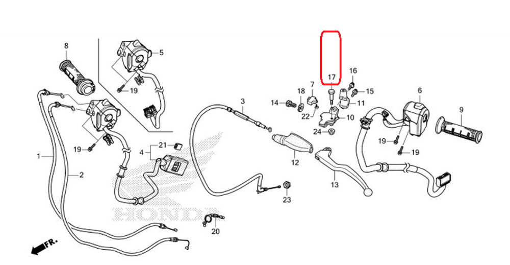 90113-KZZ-J00. BOLT, HANDLE LEVER PIVOT