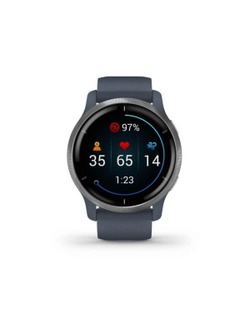 Garmin Venu 2 синий гранит с серебристым безелем мультиспортивные часы с GPS, NFC, AMOLED (010-02430-10)