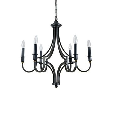 Подвесная люстра 6*E14 3456/С black+gold черный/золото DANIELA Newport