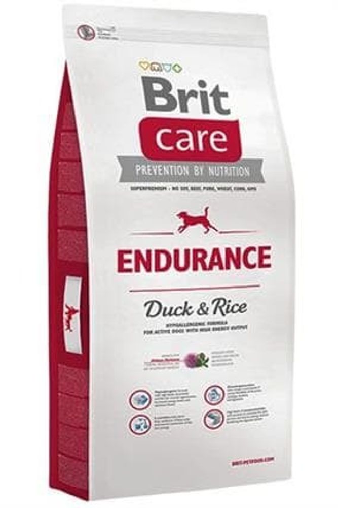 Brit Care 12кг Dog Endurance для активных собак сухой корм с уткой с рисом NEW