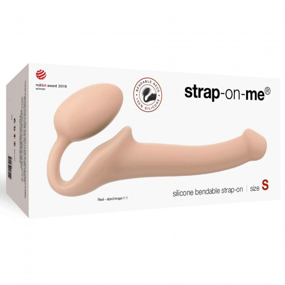 Гибкий страпон Strap-on-me Semi-Realistic, телесный, S