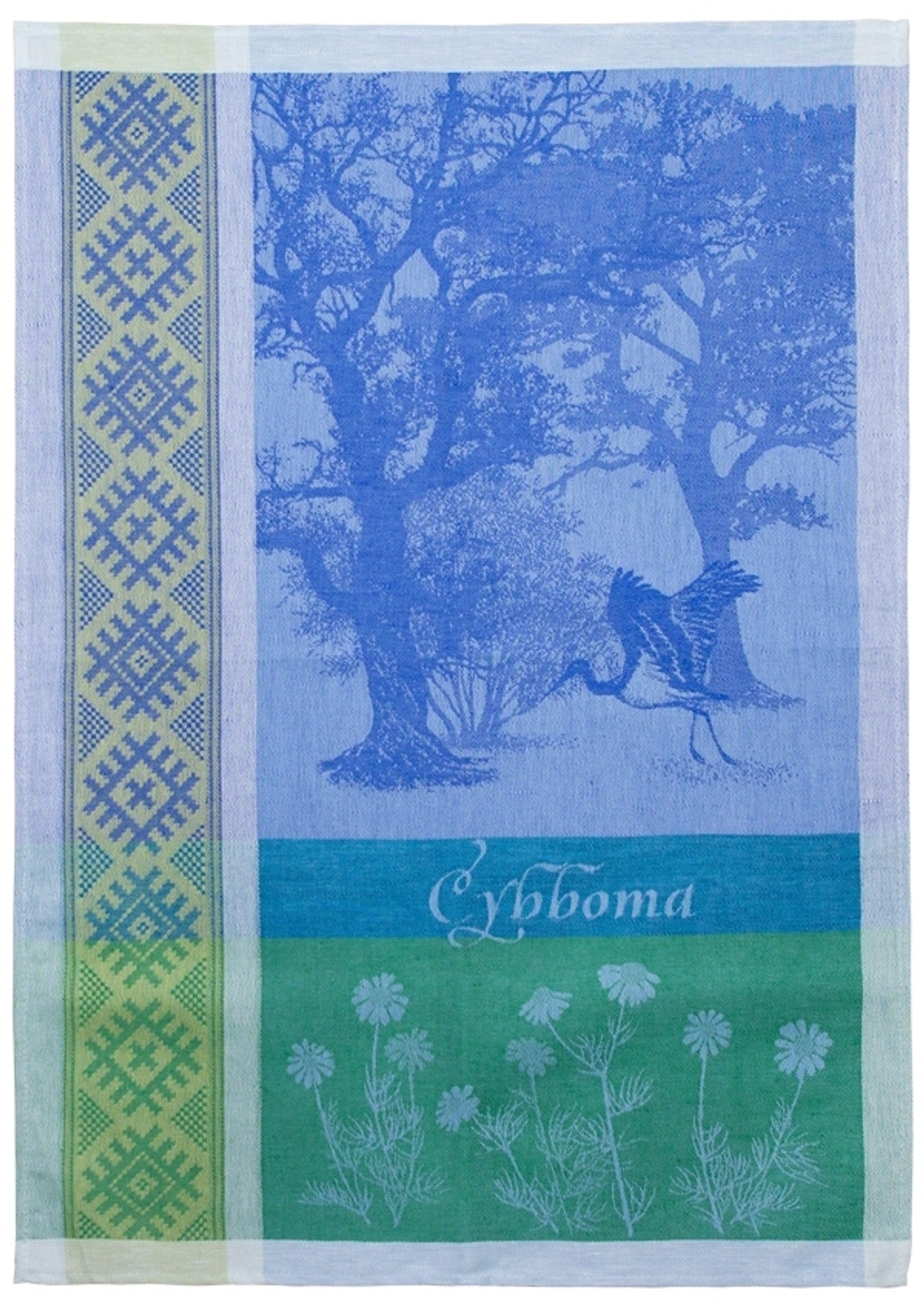 Салфетка-полотенце жаккардовая со льном Черный аист