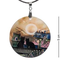 ШК-55/ 64-A Кулон из перламутра «Коты»