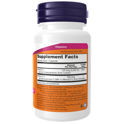 Now Foods Mega D-3 & MK-7 60 capsules, Витамины Д3 и К2 (МК-7)