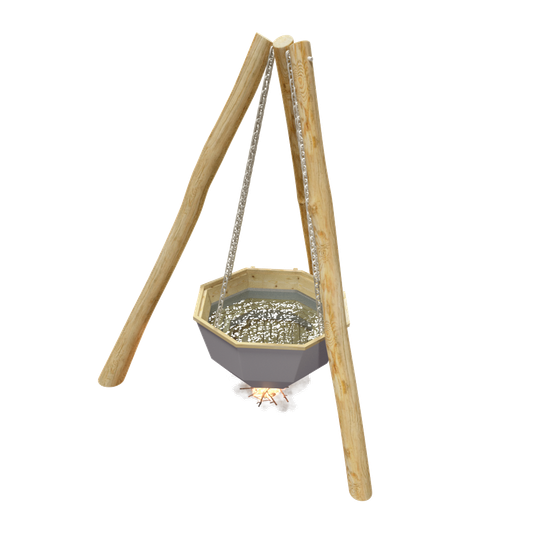 Банный чан до 6 человек на бревнах с печью