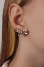 Серьги "Бант" в серебре