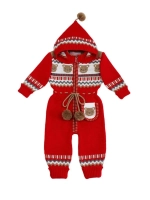 Вязаный комбинезон для новорожденных и малышей на молнии