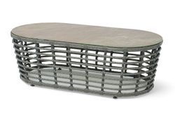 "Валенсия" журнальный столик из искусственного ротанга, цвет серый