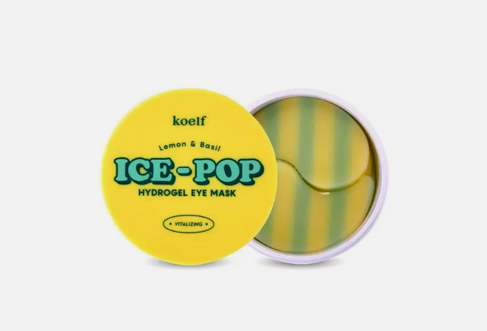 KOELF Гидрогелевые патчи для глаз ЛИМОН/БАЗИЛИК Lemon & Basil Ice-Pop Hydrogel Eye Mask (60 шт)