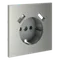 Накладка для розетки с заземлением и защитными шторками, с USB A+A, S70 (сталь) vls000905