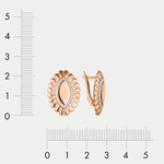 Серьги женские с фианитами из розового золота 585 пробы (арт. 02-10101-1315)