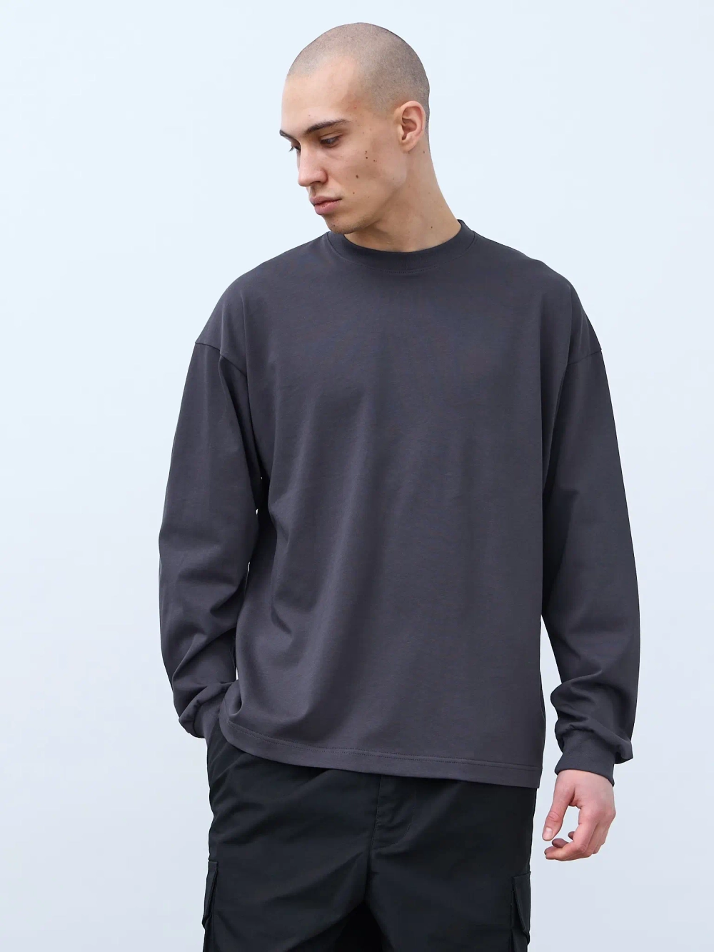 Лонгслив оверсайз (графит) 230 г